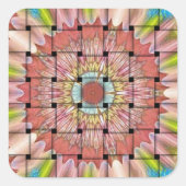 Afrikaans geïnspireerde kunstdruk – geometrisch ge vierkante sticker (Voorkant)