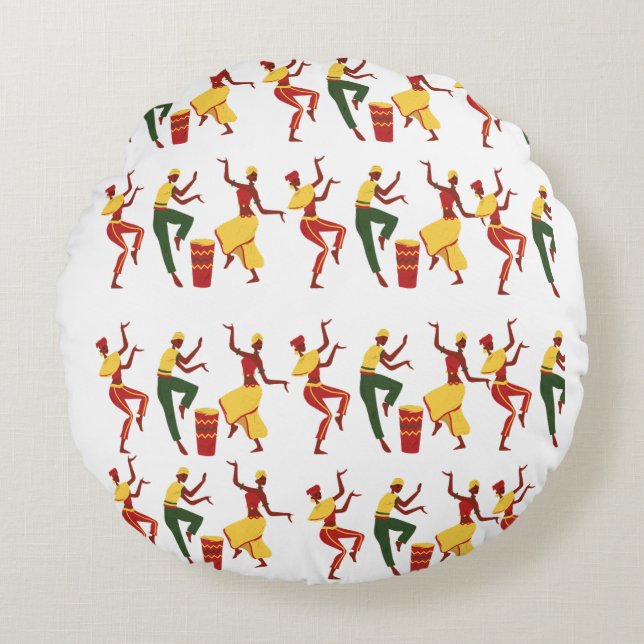 afrikaans geïnspireerde poef rond kussen (Voorkant)