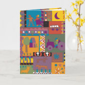 Afrikaans geïnspireerde tribale kunst kaart (Gele Bloem)