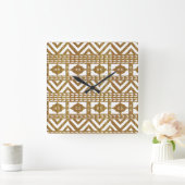 Afrikaans geometrisch motief vierkante klok (Huis)