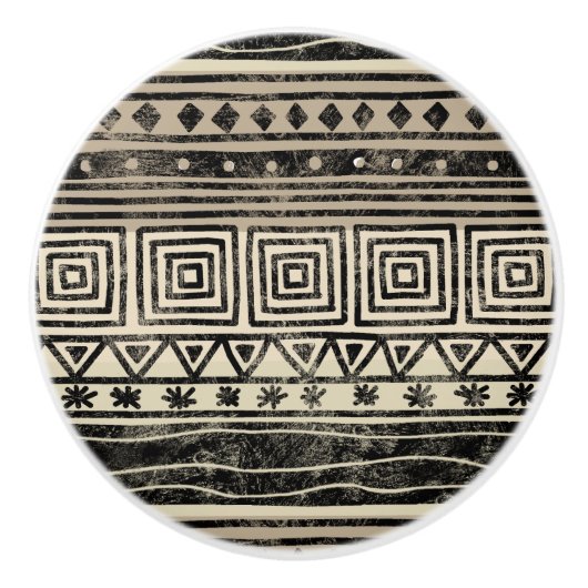 Afrikaans geometrisch patroon keramische knop (Voorkant)