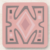 afrikaans geometrisch stammenpatroon bier onderzetter (Voorkant)