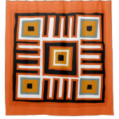 afrikaans geometrisch stammenpatroon douchegordijn (Voorkant)