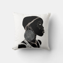 Afrikaans Girl Black en White Artwork