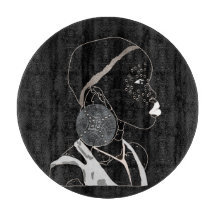 Afrikaans Girl Black en White Artwork