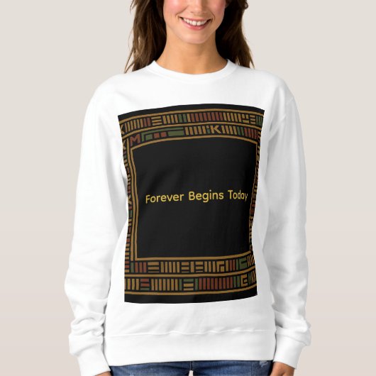 Afrikaans Gold Kente Patroon Sweatshirt (Voorkant)
