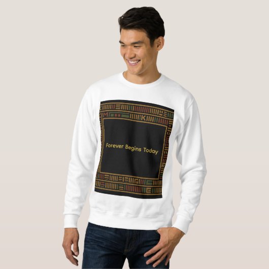 Afrikaans Gold Kente Patroon Sweatshirt (Voorkant volledig)