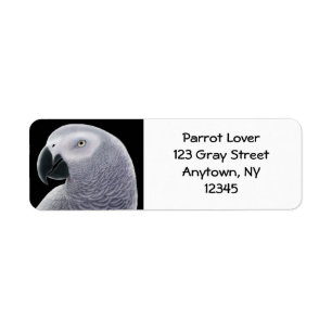 Afrikaans Grijs Parrot Hoofd Label