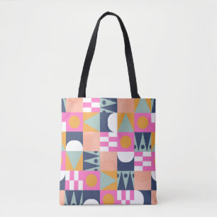 Afrikaans helder kleurenblok naadloos patroon. Geo Tote Bag