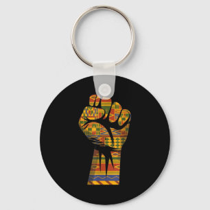 Afrikaans kente patroon opgeheven vuist black powe sleutelhanger