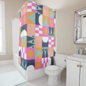 Afrikaans kleurenblok, geometrisch patroon. douchegordijn (In situ)