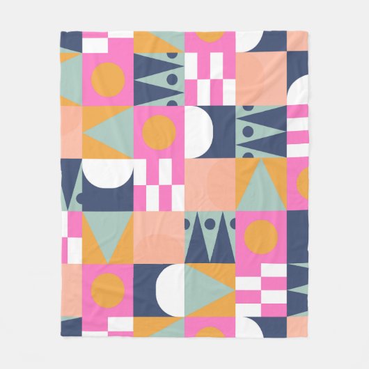 Afrikaans kleurenblok, geometrisch patroon. fleece deken (Voorkant)