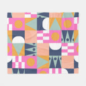 Afrikaans kleurenblok, geometrisch patroon. fleece deken (Voorkant (Horizontaal))