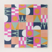 Afrikaans kleurenblok, geometrisch patroon. legpuzzel (Horizontaal)