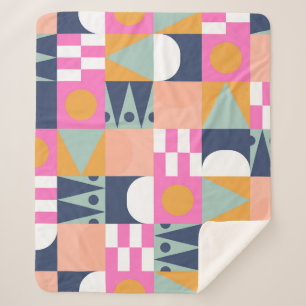 Afrikaans kleurenblok, geometrisch patroon. sherpa deken