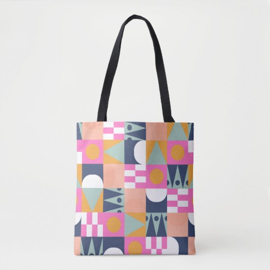 Afrikaans kleurenblok, geometrisch patroon. tote bag (Voorkant)