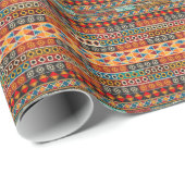 Afrikaans kleurrijk decoratief patroon cadeaupapier (Rol Hoek)