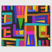 Afrikaans kleurrijk kaart inpakpapier (Vlak)