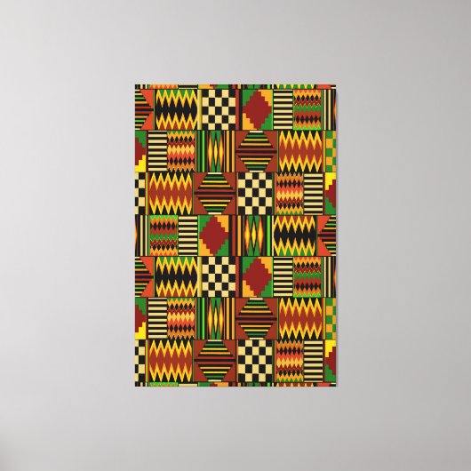 Afrikaans Koninklijk Kente Stof Design Canvas Afdruk (Voorkant)