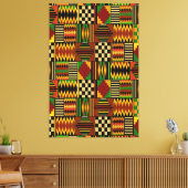 Afrikaans Koninklijk Kente Stof Design Canvas Afdruk (Insitu (Woonkamer))