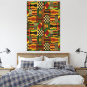 Afrikaans Koninklijk Kente Stof Design Canvas Afdruk (Insitu (Slaapkamer))