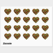 Afrikaans Koninklijk Kente Stof Design Hart Sticker (Vel)