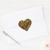 Afrikaans Koninklijk Kente Stof Design Hart Sticker (Envelop)