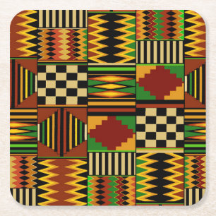 Afrikaans Koninklijk Kente Stof Design Kartonnen Onderzetters