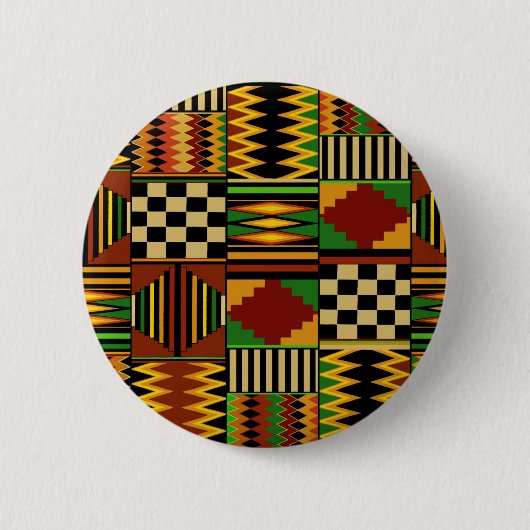 Afrikaans Koninklijk Kente Stof Design Ronde Button 5,7 Cm (Voorkant)