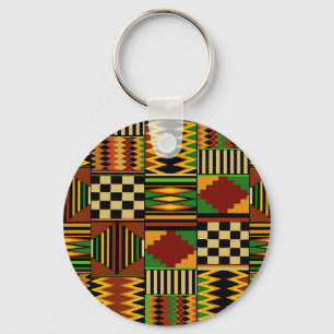 Afrikaans Koninklijk Kente Stof Design Sleutelhanger