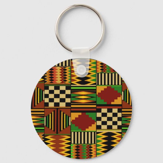 Afrikaans Koninklijk Kente Stof Design Sleutelhanger (Voorkant)