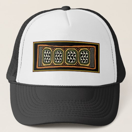 Afrikaans Kuba Textielontwerp Trucker Pet (Voorkant)