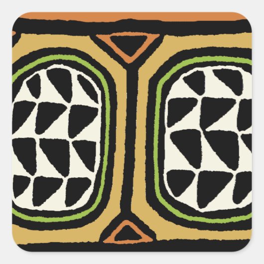 Afrikaans Kuba Textielontwerp Vierkante Sticker (Voorkant)