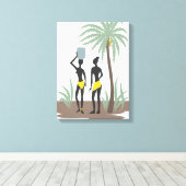 Afrikaans kunstcanvas canvas afdruk (Insitu (Houten vloer))