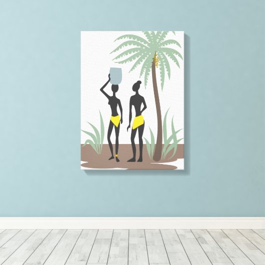 Afrikaans kunstcanvas canvas afdruk (Insitu (Houten vloer))