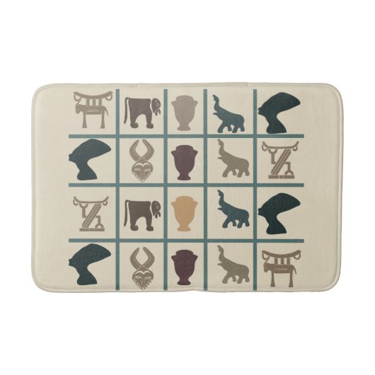 Afrikaans kunstsymbool en motiefpatroon badmat (Voorkant)