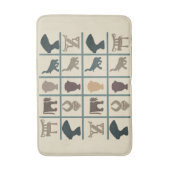 Afrikaans kunstsymbool en motiefpatroon badmat (Voorkant Verticaal)