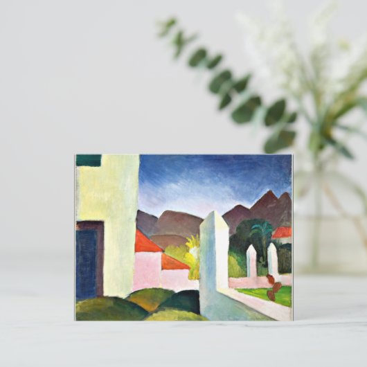 Afrikaans landschap, abstracte kunst door August M Briefkaart (Staand voorkant)