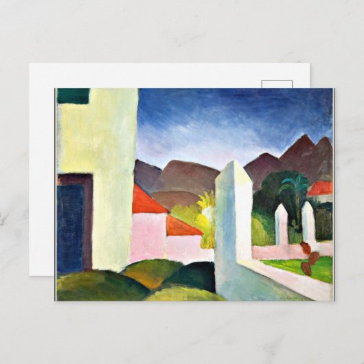 Afrikaans landschap, abstracte kunst door August M Briefkaart (Voorkant / Achterkant)