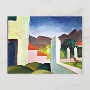 Afrikaans landschap, abstracte kunst door August M Briefkaart