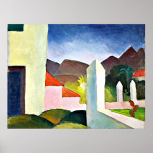 Afrikaans landschap, abstracte kunst door August M Poster