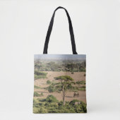 Afrikaans landschap met olifant tote bag (Voorkant)