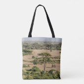 Afrikaans landschap met olifant tote bag (Achterkant)
