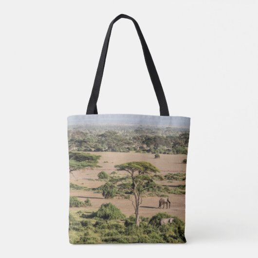 Afrikaans landschap met olifant tote bag (Achterkant)
