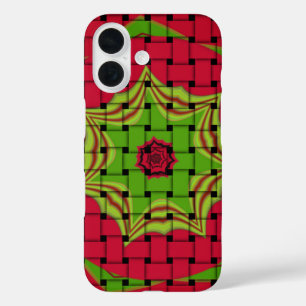 Afrikaans liefgeweven rood ontwerp iPhone 16 hoesje