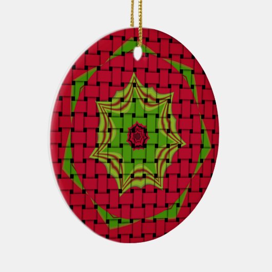 Afrikaans liefgeweven rood ontwerp keramisch ornament (Rechts)