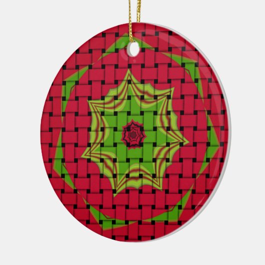 Afrikaans liefgeweven rood ontwerp keramisch ornament (Links)