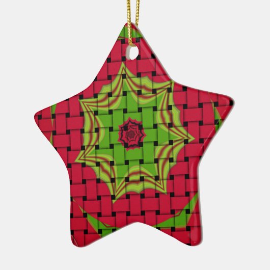 Afrikaans liefgeweven rood ontwerp keramisch ornament (Links)