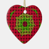 Afrikaans liefgeweven rood ontwerp keramisch ornament (Rechts)