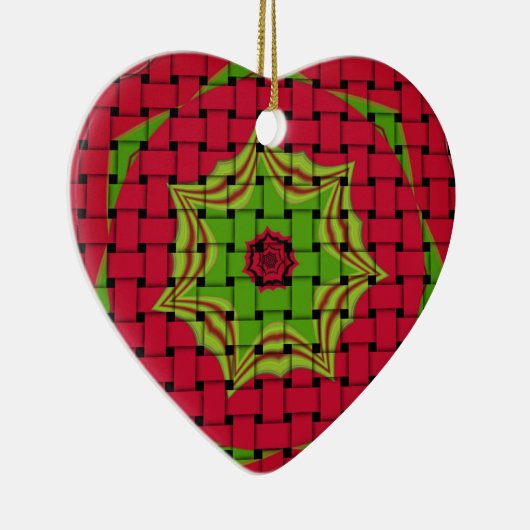 Afrikaans liefgeweven rood ontwerp keramisch ornament (Rechts)